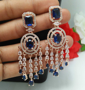 Manuvi Jewels American Diamond(AD) Earrings Cubic Zirconia Alloy Drops & Danglers