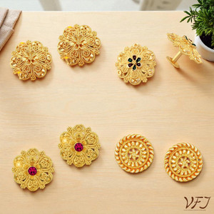 VIGHNAHARTA Traditional Trend 1gm Gold Plated Earrings for Women [Pack of 4 Pair} Alloy Stud Earring