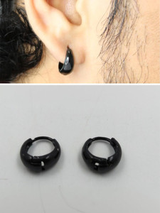 Vipunj Vedansh Enterprises Stylish Titanium Plated Unisex Hoop Earrings Stainless Steel Hoop Earring