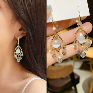 Miraclewood New Trendy Earrings For Women Girls Korean western Stylish fancy light weight Cubic Zirconia, Diamond, Opal Alloy Drops & Danglers, Hoop Earring, Stud Earring, Rhinestone Studs, Earring Set