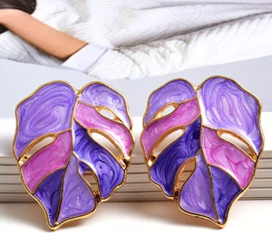 AKISON JEWELS Big Stud Flower Earrings For Women Floral Earrings Leaf Earrings Korean Earrings Alloy Stud Earring, Earring Set