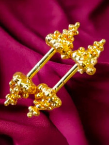 SATYASRI Latest Premium 1gram gold plated Bugadi / Koppu earrings for women's and girls Copper, Brass, Bronze, Gold, Zinc Stud Earring
