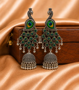 KRYTHIA FASHION Peacock Royale Jhumki Earring Alloy Drops & Danglers, Jhumki Earring