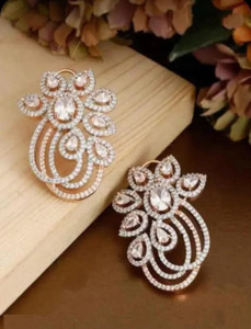 Manuvi Jewels American Diamond(AD) Earrings Cubic Zirconia Alloy Drops & Danglers