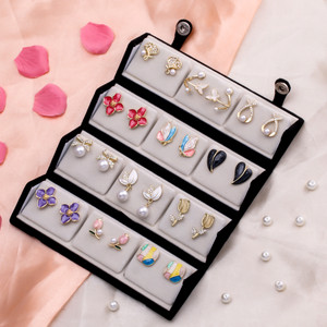 Bamford Stud Earrings Combo Set for Girls, 12 Pairs, Gold-Plated - Image 2