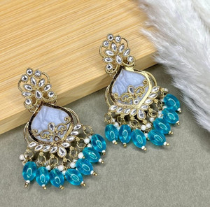 jewelita EARRING BLUE Beads Alloy Jhumki Earring