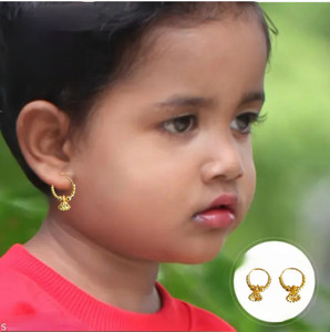 MA FASHION Brass earrings for kids Brass Huggie Earring, Earring Set, Stud Earring