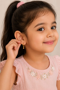 lov Kids Gold Plated Daily Wear Hoop Earrings Brass Hoop Earring