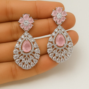 Manuvi Jewels American Dianmond(AD) Cubic Zirconia Alloy Drops & Danglers