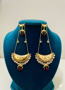 फलकोंजेवेल FJ-KASHMIRI-1234 Ruby Brass Earring Set