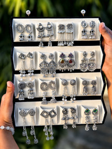 Gahna Wala G Cubic Zirconia Jhumki Earrings 17 Pairs - Image 3