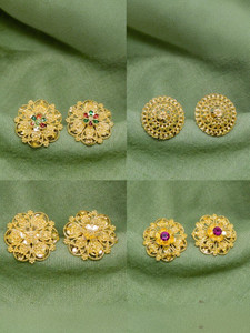 arch fashion Traditional Premium Quality Combo Pack of 4 Pair Earring Brass Stud Earring, Earring Set