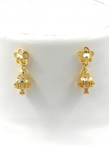Anujeet Fashion Hub Gold Plated Covering 5 metal Impon Small Plain Jhumki Earrings For Women & Girls Copper Jhumki Earring