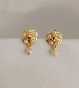 jeni One gram gold plated pearl earrings Copper Earring Set