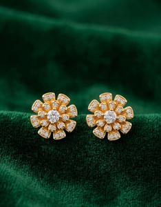 Jihaan Gold plated Circle Of Life DIA DIAMOND COLLECTION Diamond Brass Earring Set