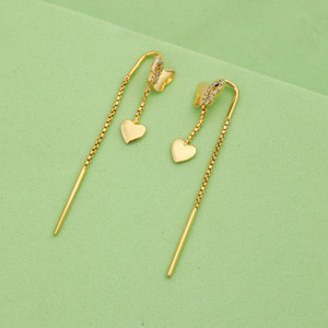 Maira 18 k Gold Plated Butterfly with Heart Long Chain 925 Sterling Silver Drops & Danglers