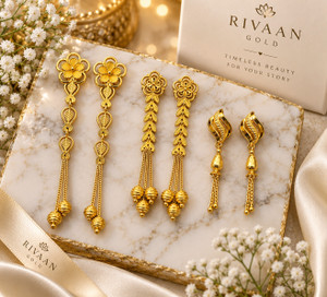 Ledarauraplus Ledarauraplus Gold plated hoop earring Gold, Copper Clip-on Earring Brass Drops & Danglers, Tassel Earring