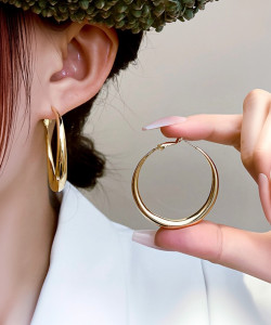 AKISON JEWELS Korean Big Hoop Earrings For Women Girls Trendy Western Fashion Earring Alloy Earring Set, Hoop Earring