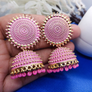 Pink colour cheap ke earrings