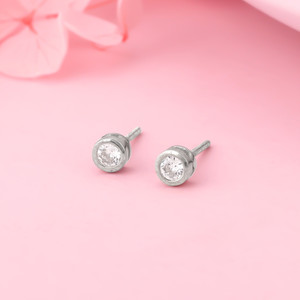 GIVA 925 Silver Zircon Bezel Stud Earrings for Women Zircon Sterling Silver Stud Earring