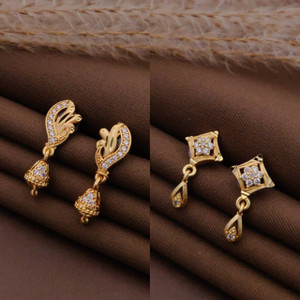 bhanu diam Bestseller Earrings Diamond Brass Stud Earring