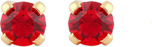 STUDEX 3MM -July Ruby Birthstone 24K Pure Gold Plated Stainless Steel Stud Earring