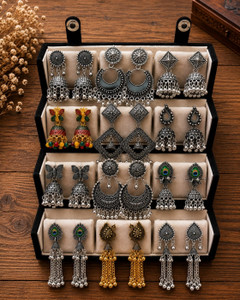 Amasha Lifestyle Jhumka box 12 pair set Alloy Stud Earring, Chandbali Earring, Jhumki Earring, Earring Set