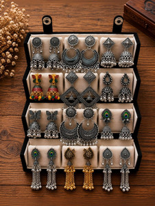 Amasha Lifestyle Jhumka box 12 pair set Alloy Stud Earring, Chandbali Earring, Jhumki Earring, Earring Set