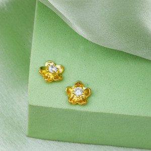 Maira 18K Gold Plated Floral 925 Sterling Silver Stud Earring