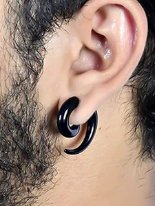 GoldNera Black Boys Funky Piercing (Single Ear) Stud Metal Stud Earring
