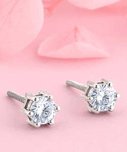 GIVA 925 Silver Zircon Bubble Stud Earrings|Lifetime Plating|6 Month Warranty Zircon Sterling Silver Stud Earring