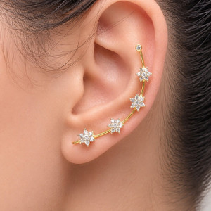 JDX American Diamond EarCuff Cubic Zirconia Alloy Clip-on Earring