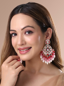 YELLOW CHIMES Earrings for Women and Girls Meenakari Drop Earrings Beads Metal Drops & Danglers