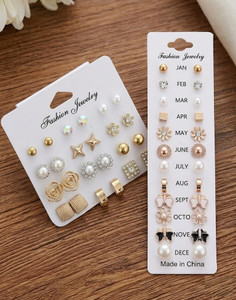 वर्कइट Fashion Jewelry Multipurpose Daily Wear Earring Combo (24 Pairs) अलॉय Earring Set