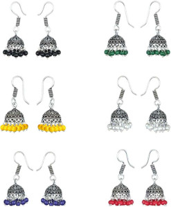 alysa Combo of Small Beautiful Colorful Beads Alloy Jhumki Earring