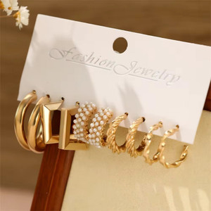 polluxcraft Combo Earrings For Women Girls Korean western Light Weight Stylish fancy Latest Pearl Alloy Stud Earring