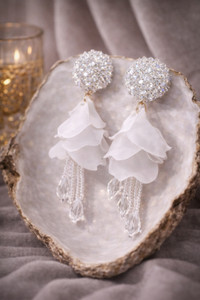 sehzalcreation Snowfall Bloom Drop Earrings Beads Plastic Drops & Danglers