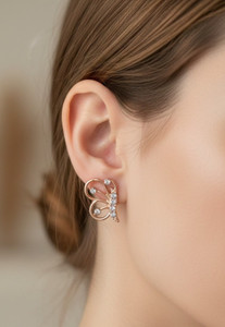 नुई Rosegold Plated Elegant Butterfly Stud Earrings For Women And Girls अलॉय Stud Earring