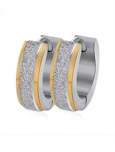 vien Classic Gypsophila Anti-allergic titanium steel buckle earrings Unisex (1PAIR) Metal Hoop Earring