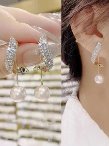 मुन्सी स्टोर mn st -26 Cubic Zirconia, Diamond, Pearl अलॉय Drops & Danglers, हूप ईयररिंग, Jhumki Earring, Earring Set