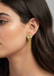 DiyaanaCreation Heritage Shine Designer Drops Earrings Cubic Zirconia Alloy Drops & Danglers