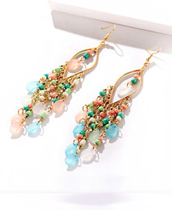 YELLOW CHIMES Trendy Stylish Feminine Colors Gold Plated Beads Alloy Drops & Danglers