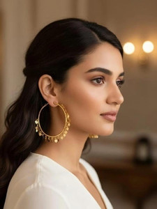 Earings Stylish Gold Plated Big Hoop Bali Earrings Aluminum Jhumki Earring