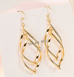 AKISON JEWELS Twisted Gold Korean Earring Trendy Western Fashion Earring Light Weight Alloy Earring Set, Drops & Danglers