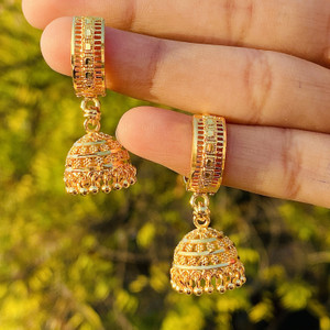 blush bella bali for women jhumki earrings light weight and gold plated Copper Jhumki Earring