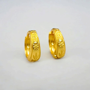 MA FASHION Floral Engraved Hoop Earrings for Women Girls Men Boys | Lightweight Daily Use Brass, Alloy Stud Earring, Hoop Earring, Huggie Earring