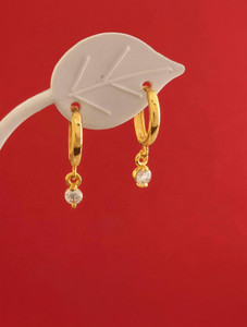 Kesvi 1 GRAM GOLD PLATED DANGLING HOOPS EARRING FOR GIRLS & WOMEN Brass Drops & Danglers, Hoop Earring, Rhinestone Studs, Chandbali Earring, Huggie Earring