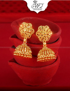 Vivaana Screw back alloy Gold Plated for Women and Girls -VFJ1462ERG Alloy Jhumki Earring
