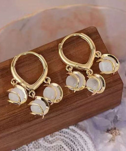 SPYRONIX REAL TREASURE "Hoop Dreams: Embrace the Beauty of Circles" Hoop Earrings 2 pcs/Set (GOLD) Cubic Zirconia Metal Hoop Earring