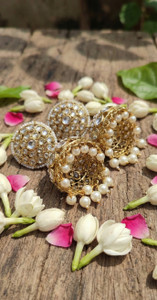 ZYNORAHOUSE Pearl Kundan Jhumka Earrings Alloy Jhumki Earring